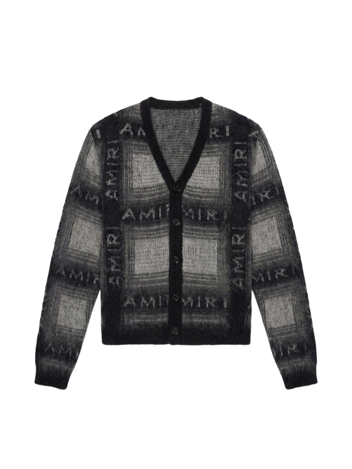 MOHAIR SHADOW PLAID CARDIGAN