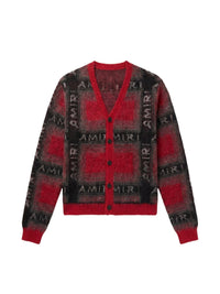 MOHAIR SHADOW PLAID CARDIGAN