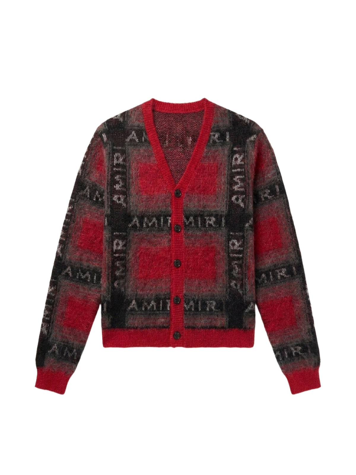 MOHAIR SHADOW PLAID CARDIGAN