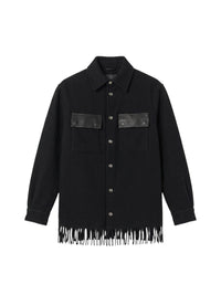 BUTTON FRINGE PADDED OVERSHIRT