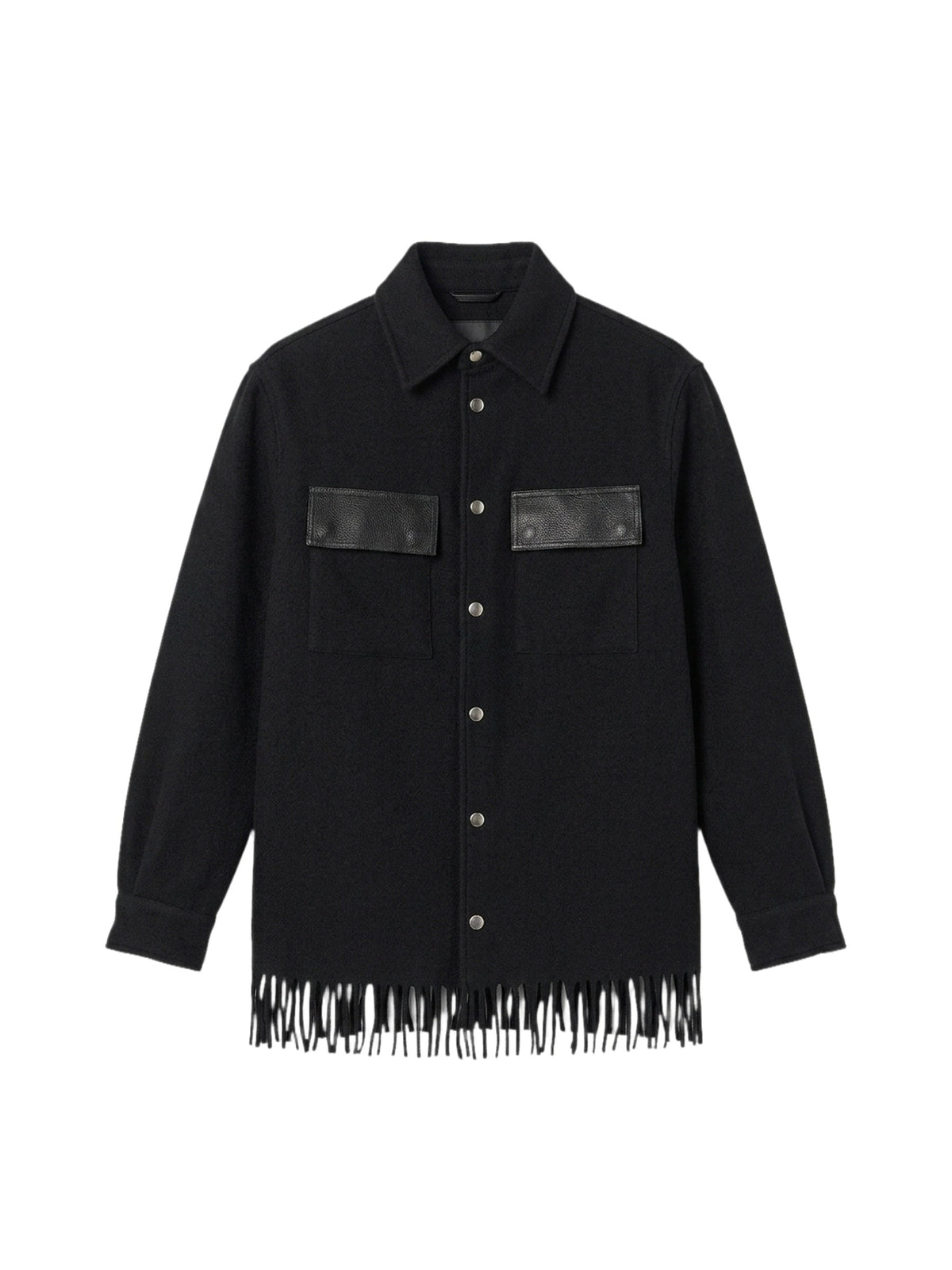 BUTTON FRINGE PADDED OVERSHIRT
