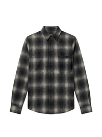 AMIRI LEATHER APPLIQUE SHIRT