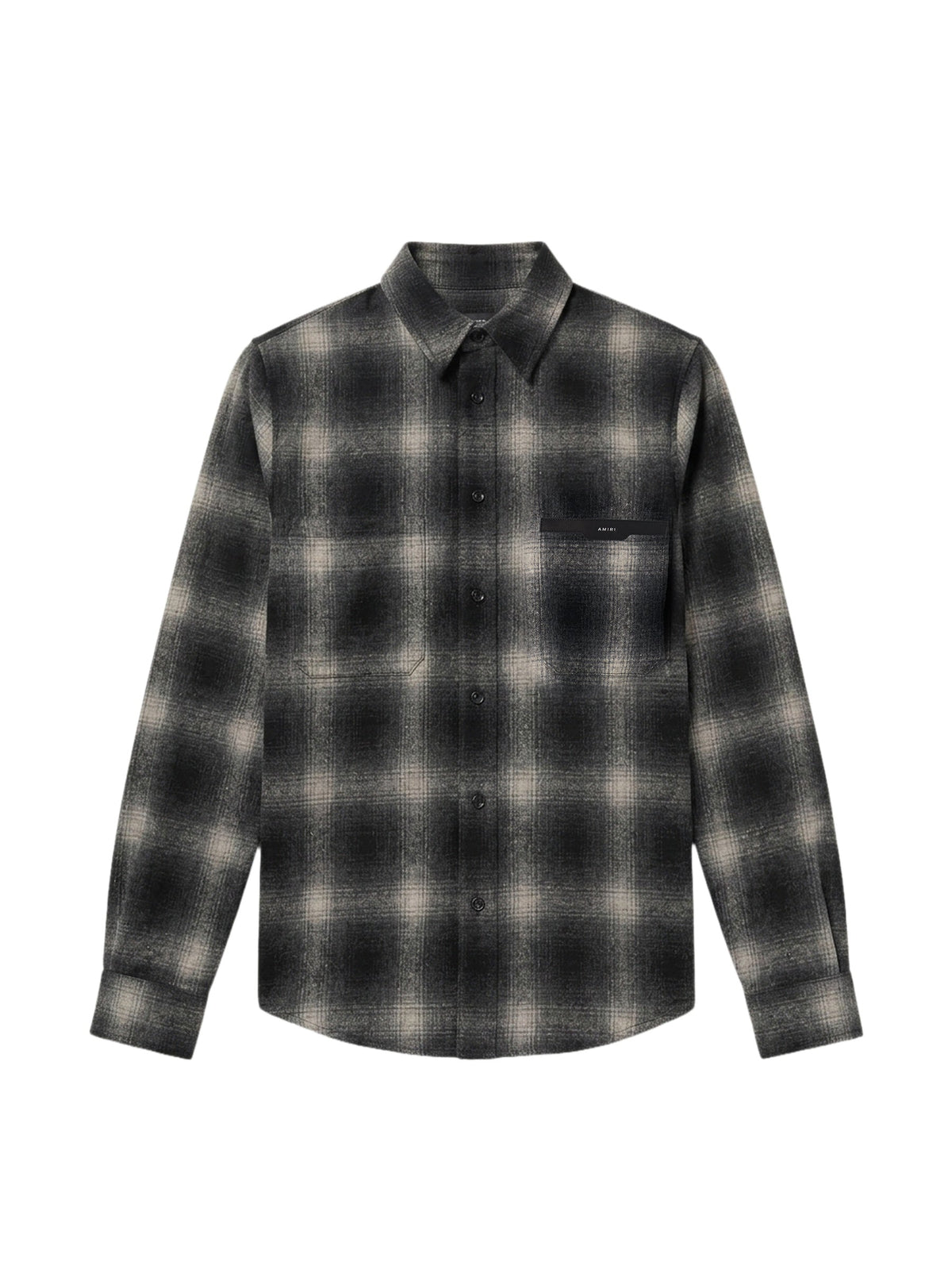 AMIRI LEATHER APPLIQUE SHIRT