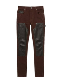 DENIM LEATHER WORKMAN PANT