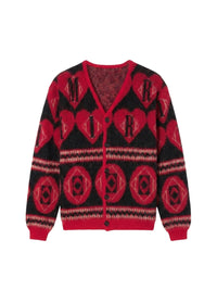 MOHAIR LOGO HEART CARDIGAN