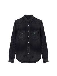 CAMO APPLIQUE DENIM SHIRT