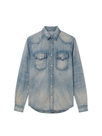 CAMO APPLIQUE DENIM SHIRT
