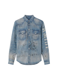 MILITARY STENCIL DENIM SHIRT