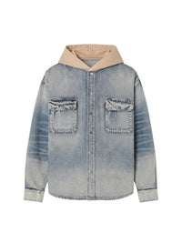 DENIM HOODED OVERSHIRT