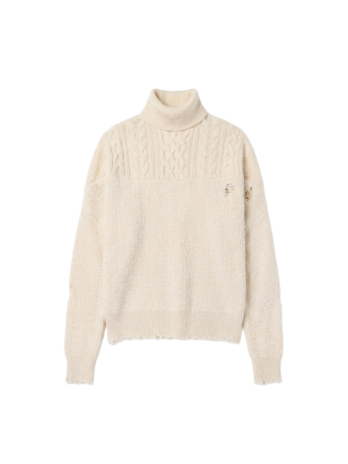 HYBRID MOCK NECK / CABLE + RIB