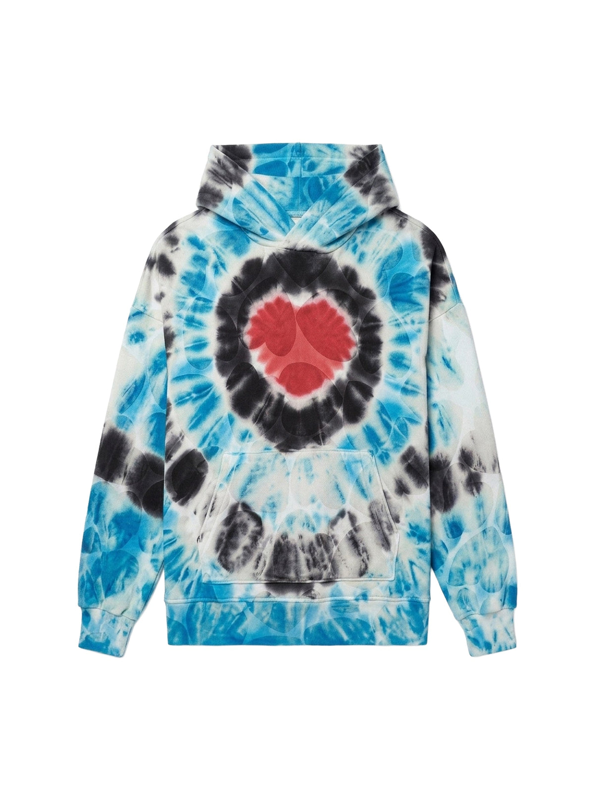 Hearts Tie Dye Oversize Hoodie