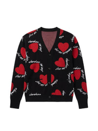 Hearts Intarsia Cardigan