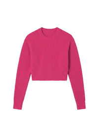 CASHMERE SLIK RIB LS CROP TOP
