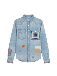 Crochet and Patch Denim Shirt