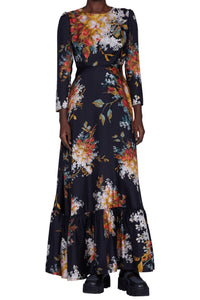 Robe longue en soie - Nero Fantasia