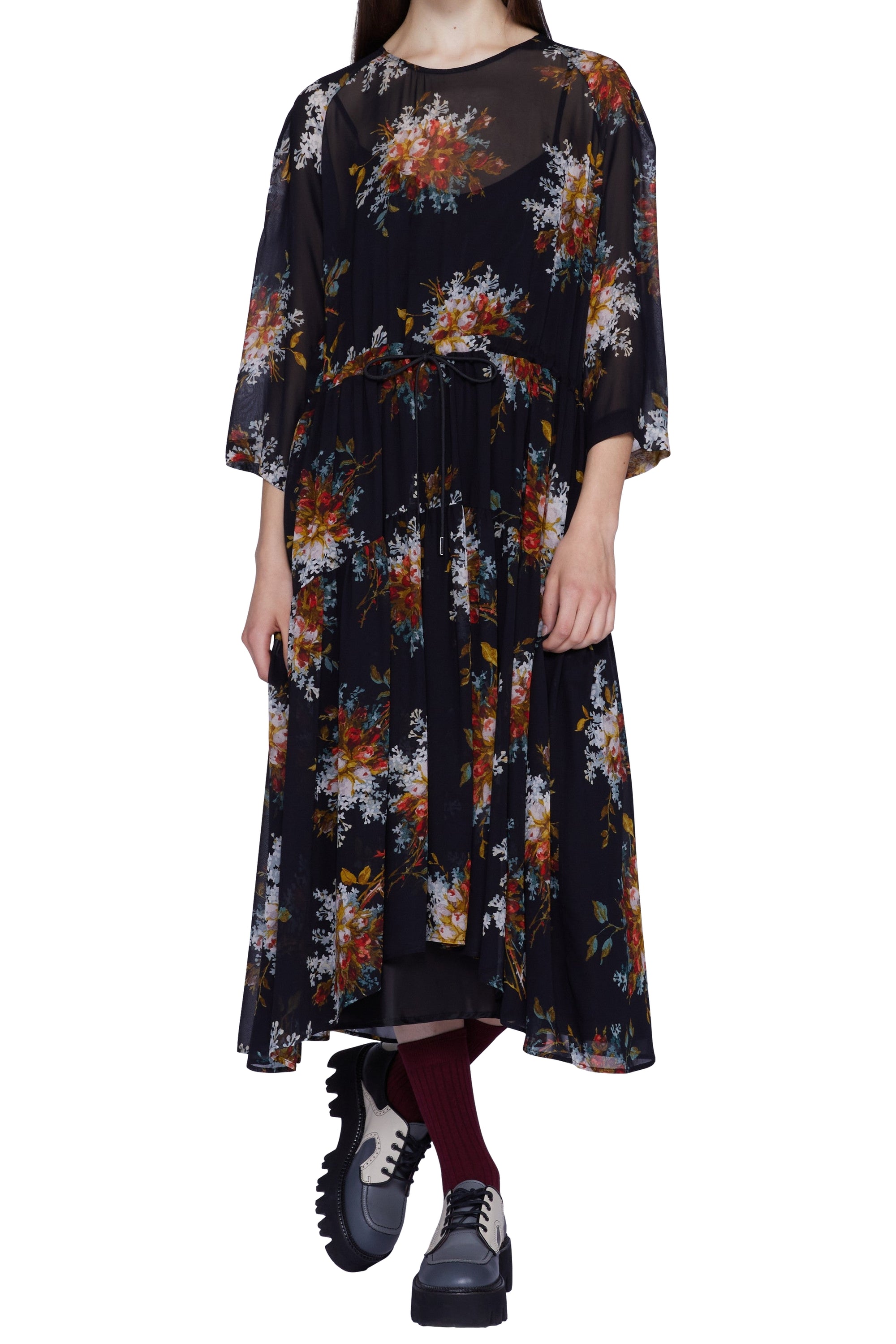 Georgette dress with slide - Nero Fantasia