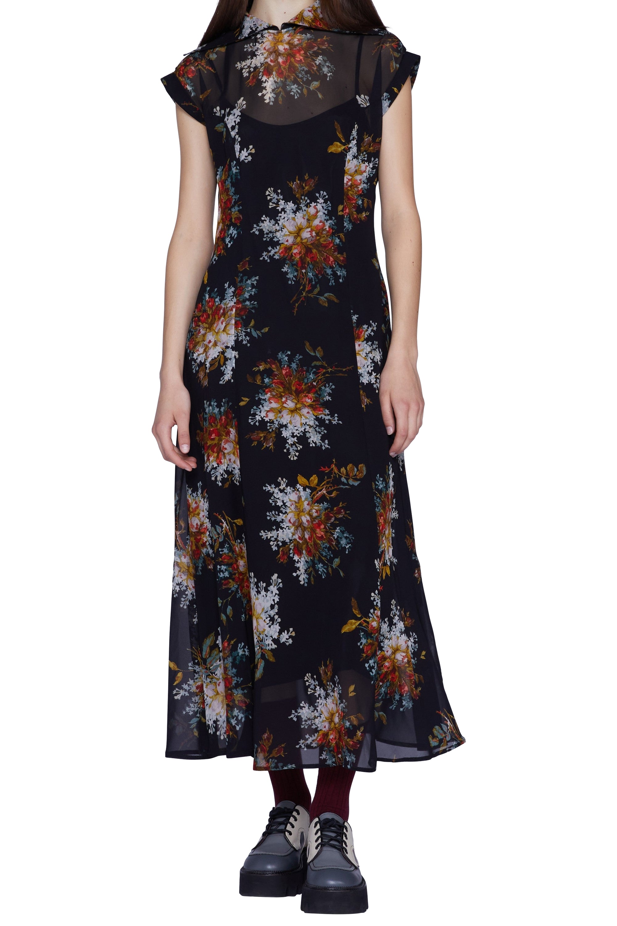 Robe en georgette sans manches - Nero Fantasia