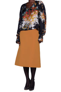 Blouse avec col manches bouffantes et nœud en soie - Nero Fantasia