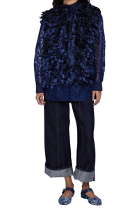 Chemise avec détails plumes - Blu Cangiante