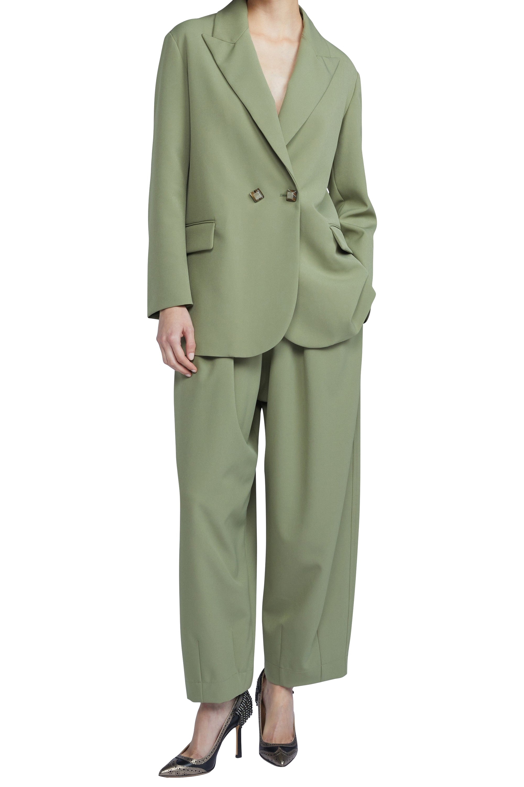 Veste croisée simple - Verde Salvia