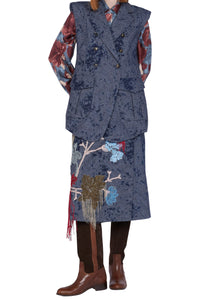 Veste de costume sans manches - Blu Fantasia Grigio