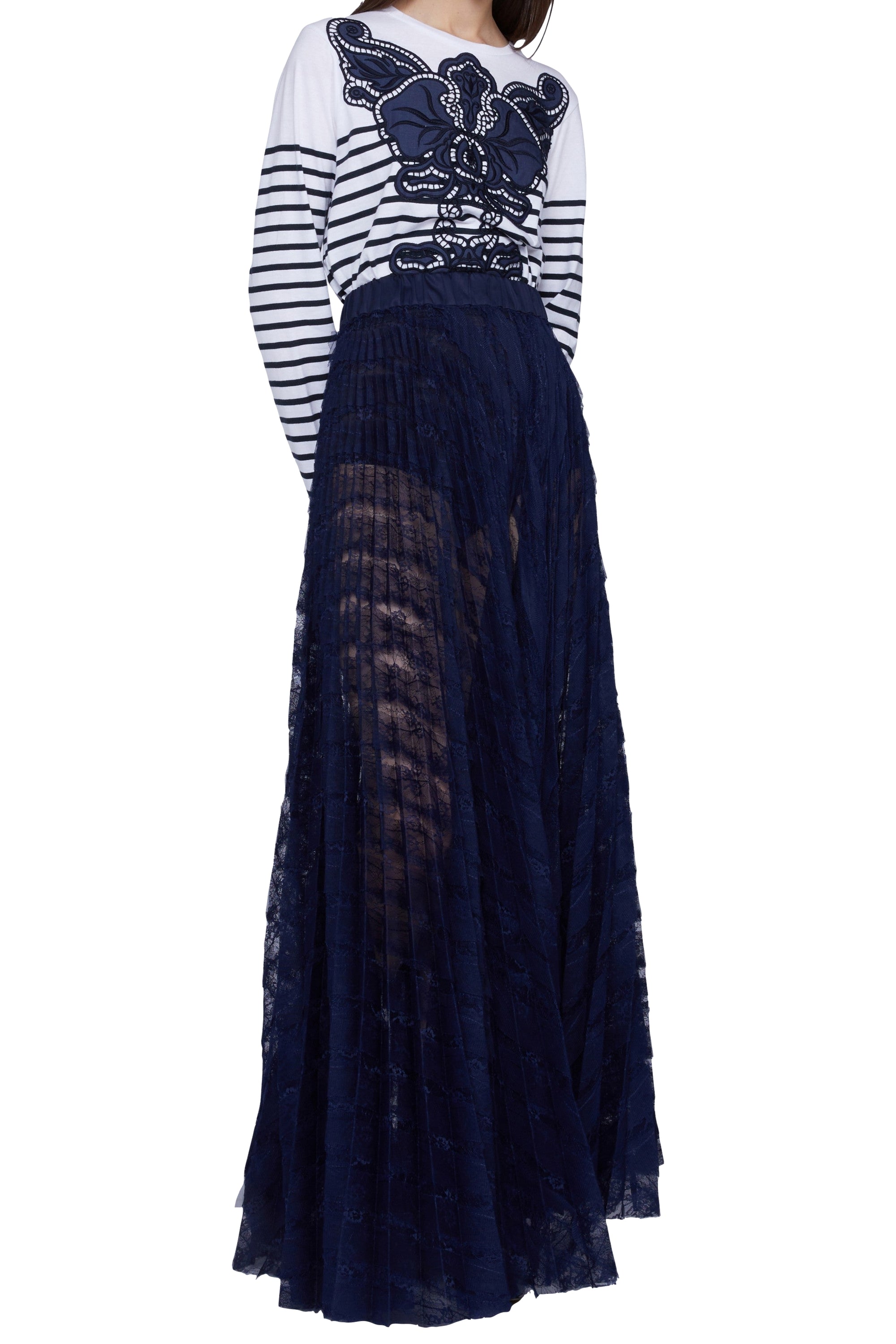Jupe longue en organza - Blu