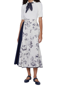 Jupe fleurs avec 2 panneaux - Vaniglia & Blu
