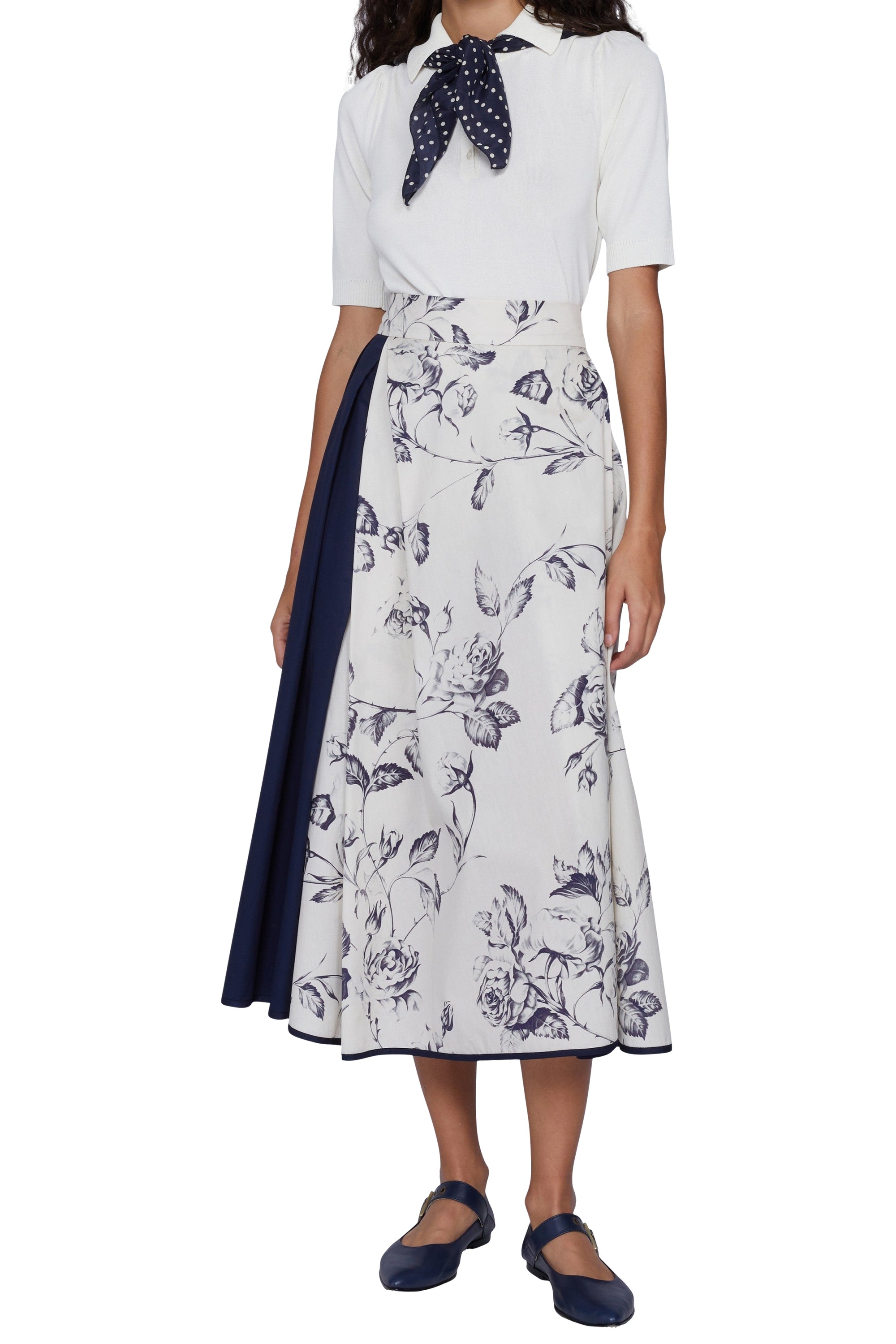 Jupe fleurs avec 2 panneaux - Vaniglia & Blu