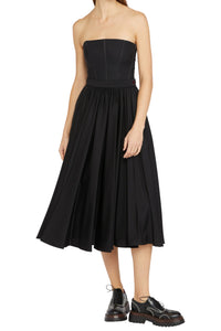 Jupe midi en soie - Nero