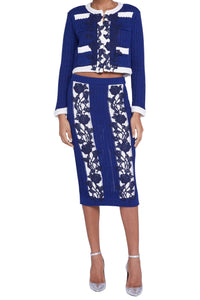 Jupe en tweed - Blu & Avorio