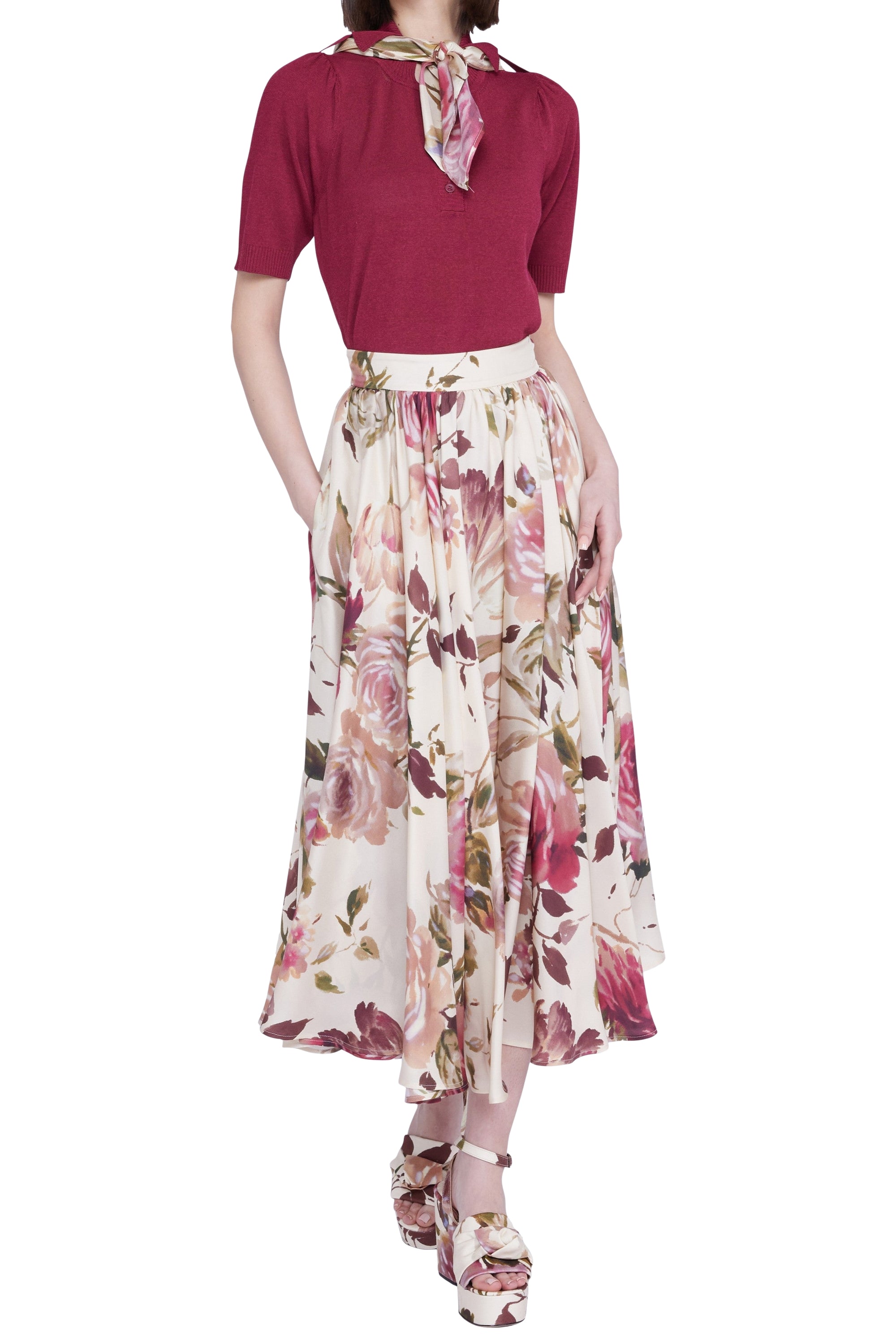 Polo en maille - Bordeaux Rose