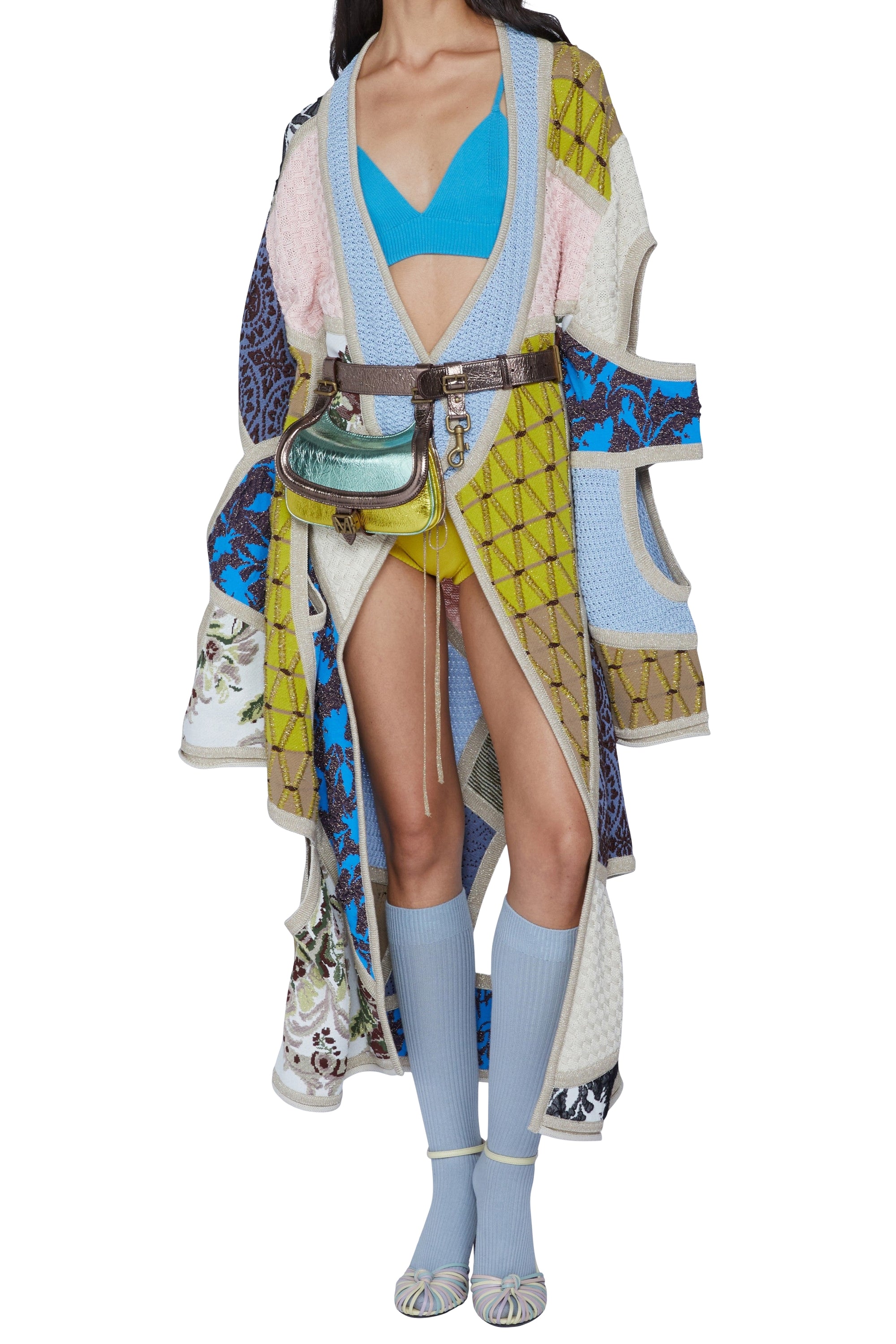 Pull ouvert avec patch - Rosa Fantasia Azzurro