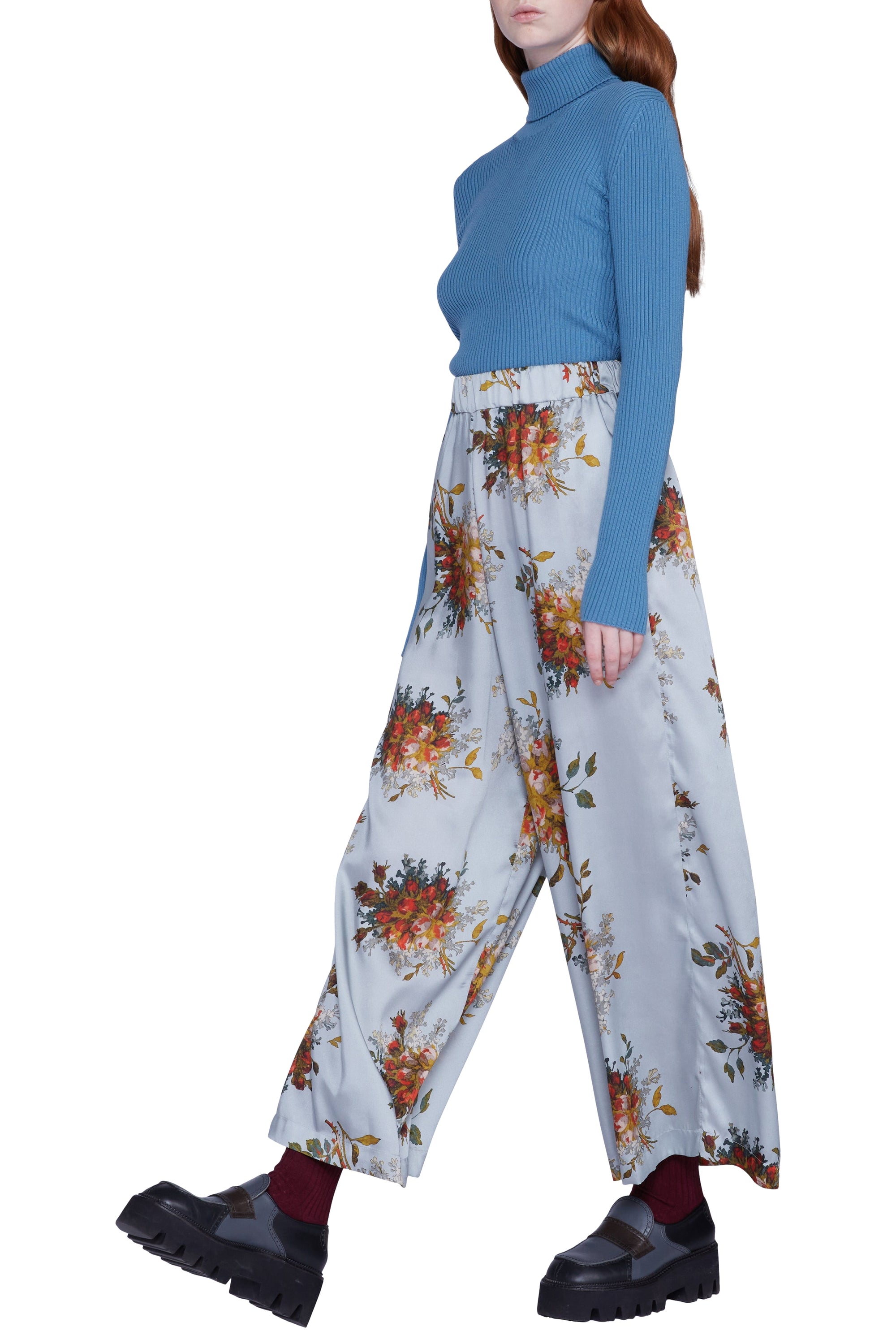Pantalon avec élastique à la taille - Azzurro Fantasia