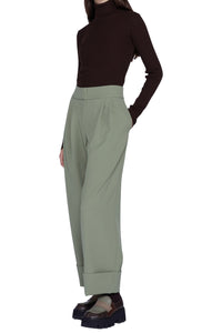 Pantalon avec revers - Verde Salvia