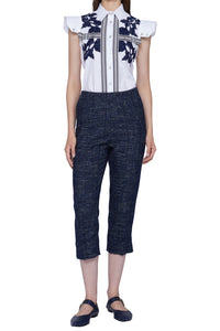 Pantalon capri en laine - Blu
