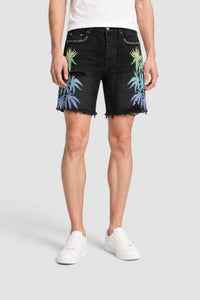 Leaves Denim Shorts
