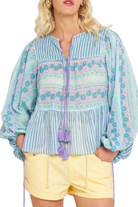 Blouse imprimée Amelie - Blue