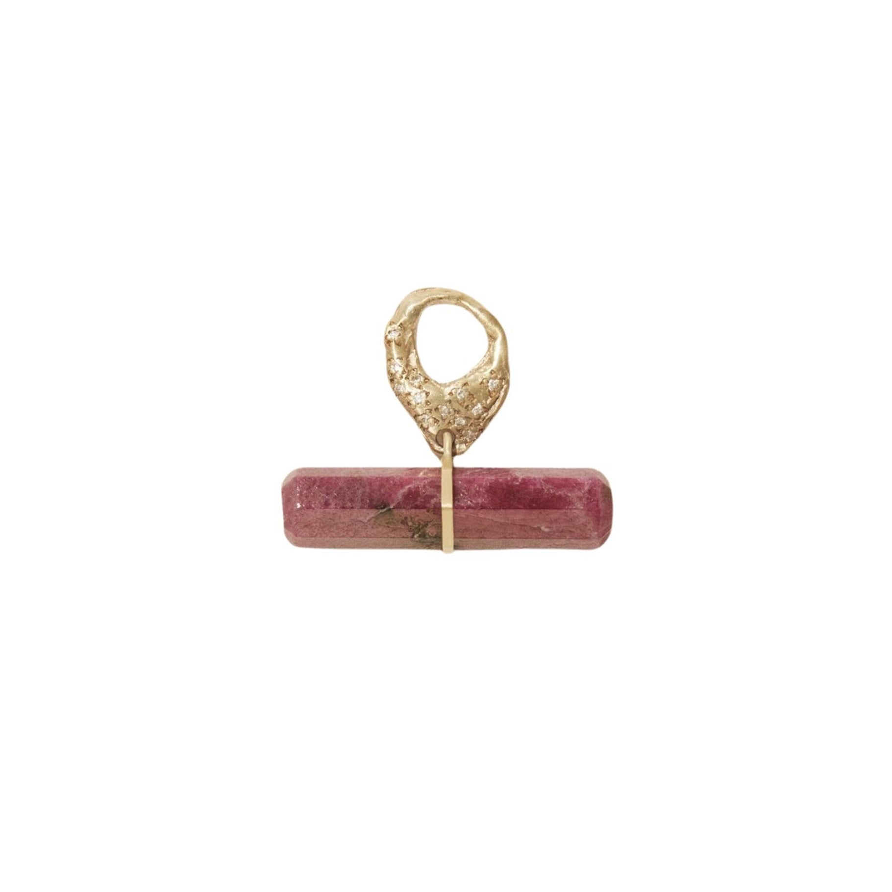 Iman pendant in yellow gold with diamond - Ruby