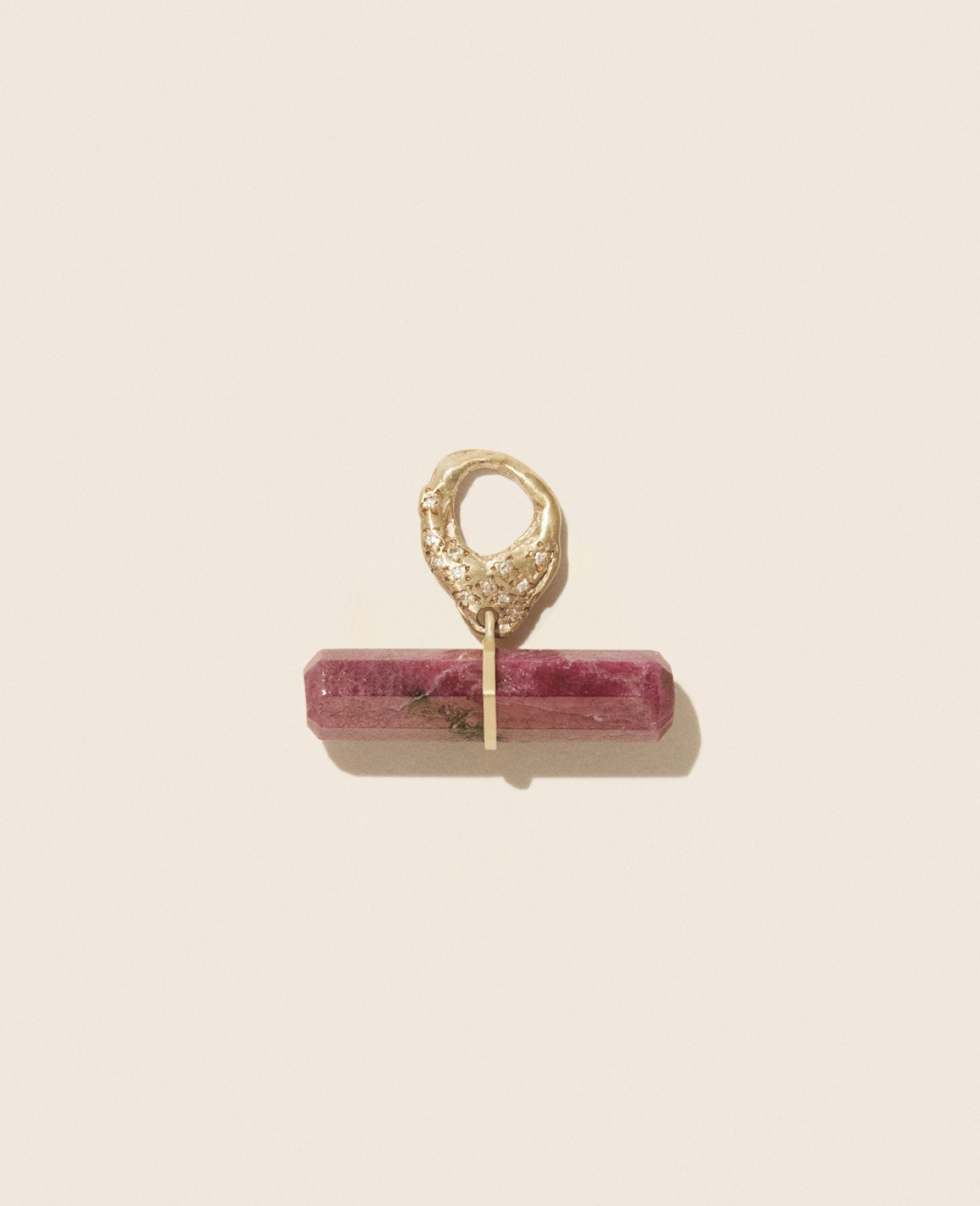 Iman pendant in yellow gold with diamond - Ruby