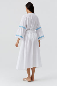 Caftan Anais ceinturé - White Ocean