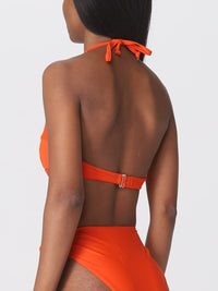 Gada Ruched Bikini Top - Lava