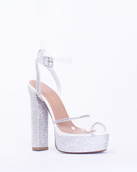ANTIGONE THICK HEEL FULL GLITZ