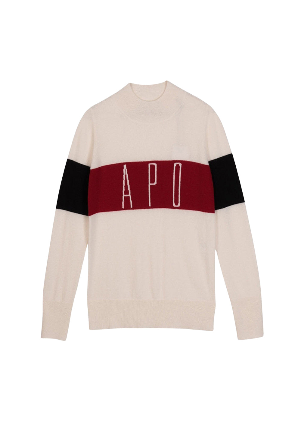 Pull intarsia avec logo - Blanc Cassé