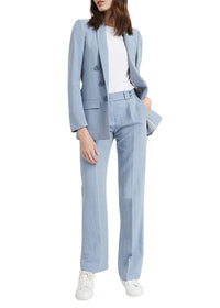 Pantalon lin denim - Bleu Moyen