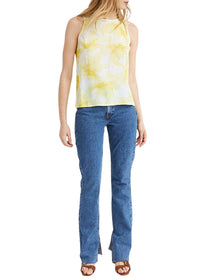 Haut imprime fleurs degrades - Jaune Moyen