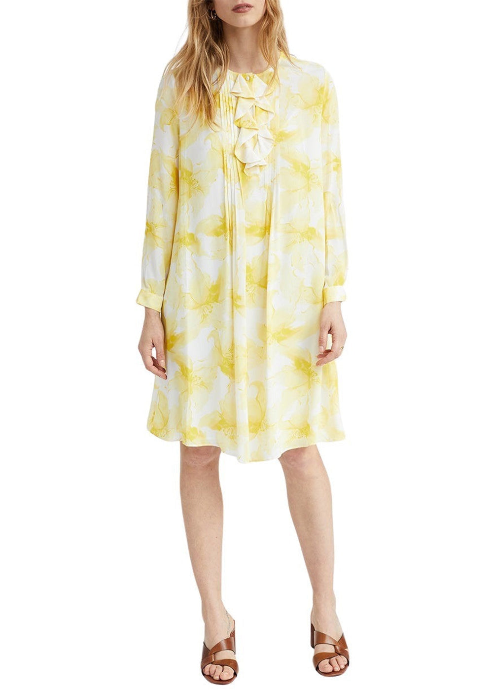 Robe imprime fleurs degrades - Jaune Moyen