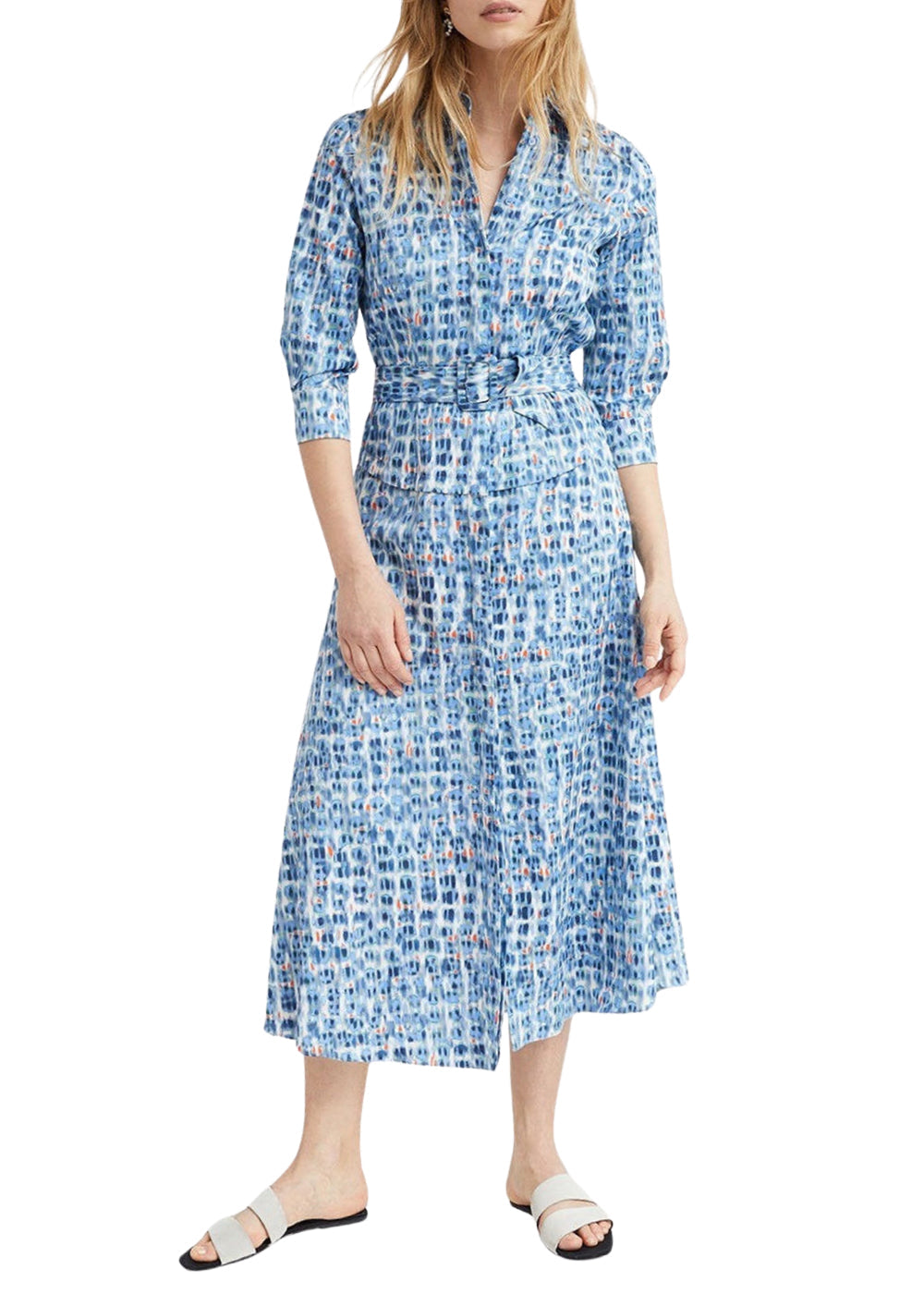 Robe imprime polok - Bleu Moyen