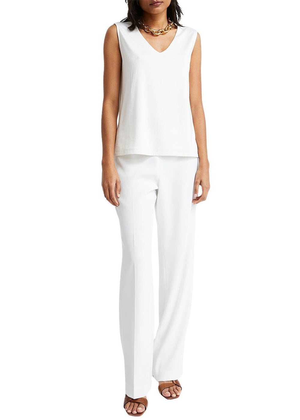 Top sans manche encolure v - Blanc Optique