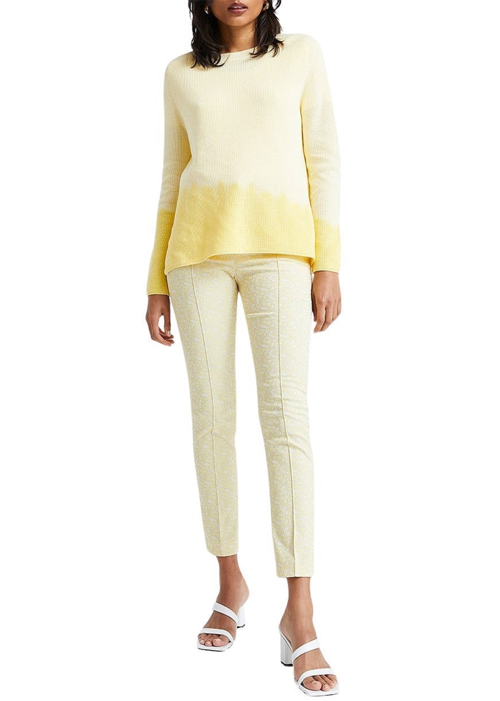 Pull manche raglan tie and dye - Jaune Clair
