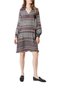 Robe imprime viscose - Prune